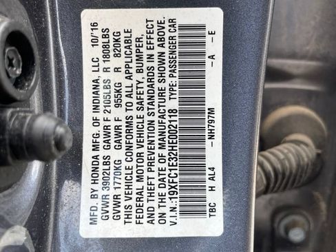 Certified 2017 Honda Civic EX-T image 10