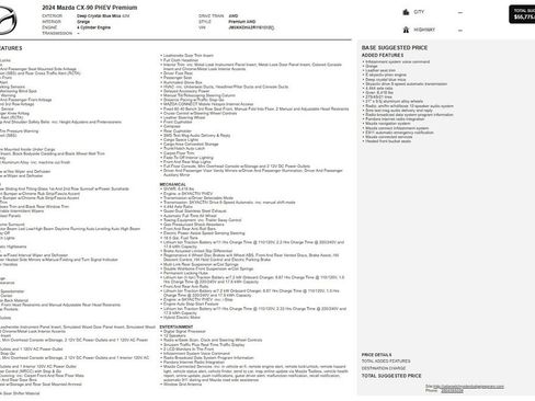 Certified 2024 MAZDA CX-90 Plug-In Hybrid w/ Premium Pkg image 2