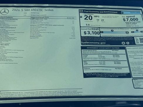New 2026 Mercedes-Benz S 580 4MATIC Sedan image 31