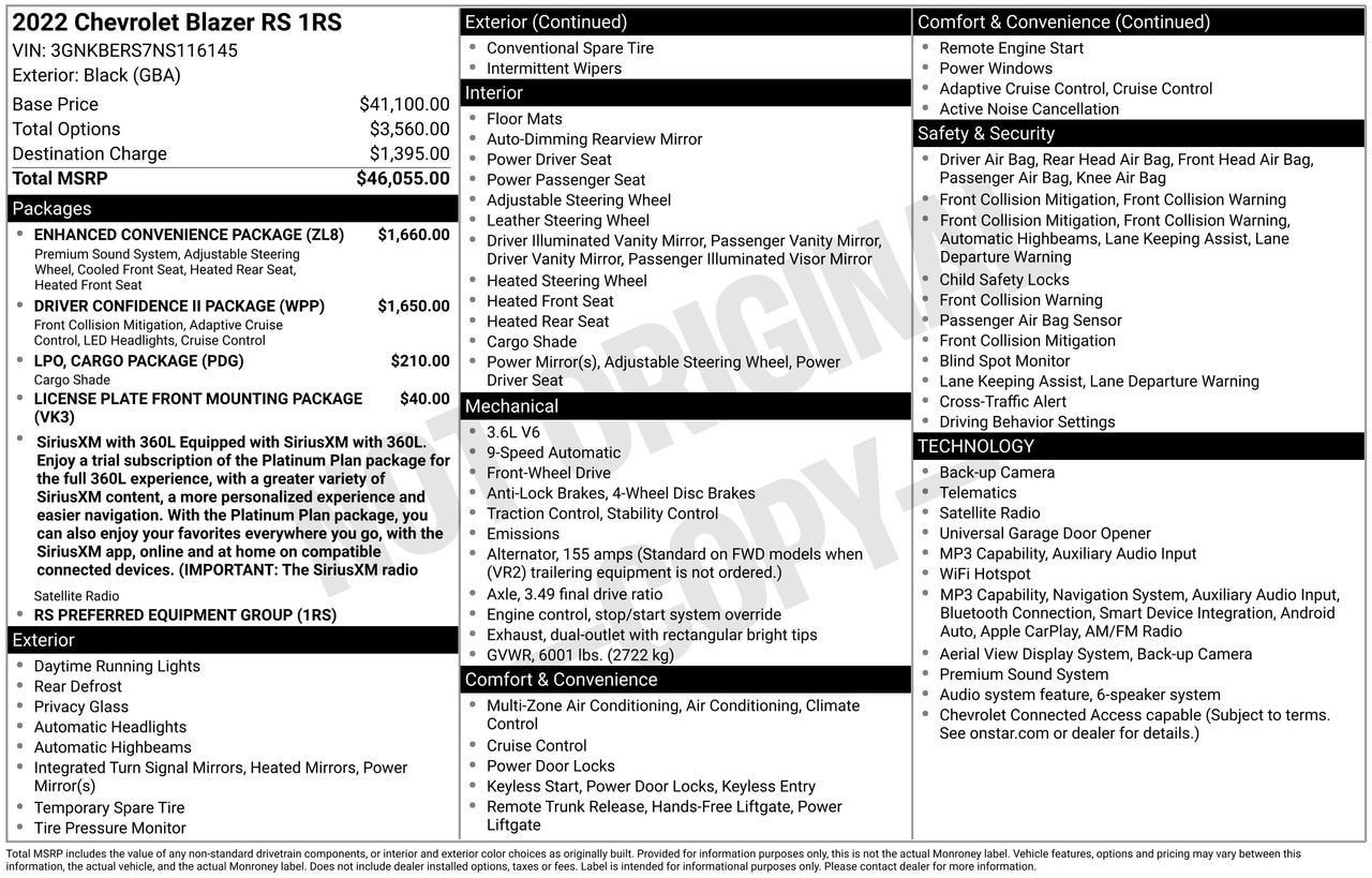 Used 2022 Chevrolet Blazer RS w/ Enhanced Convenience Package FWD image 28