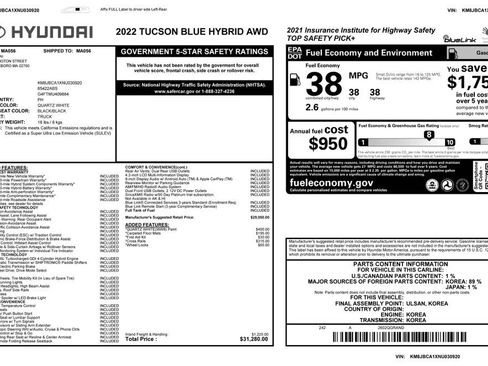 Used 2022 Hyundai Tucson Blue AWD/4WD image 4