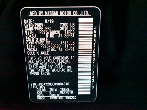 Used 2019 Nissan Armada Platinum w/ Cargo Package image 54