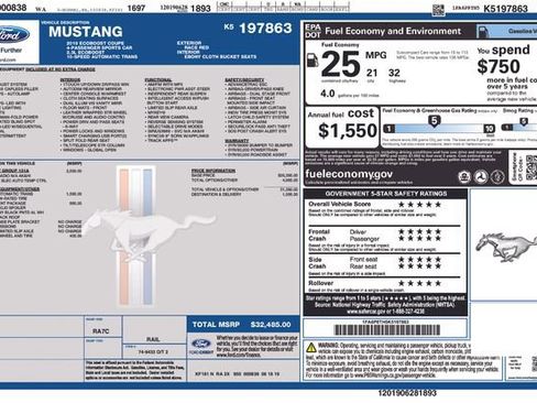 Used 2019 Ford Mustang Coupe w/ Equipment Group 101A image 34
