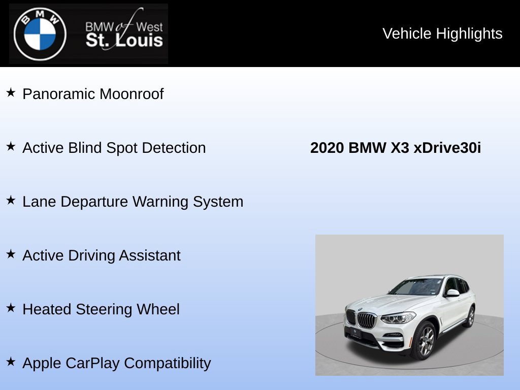 Used 2020 BMW X3 xDrive30i w/ Premium Package AWD/4WD image 16