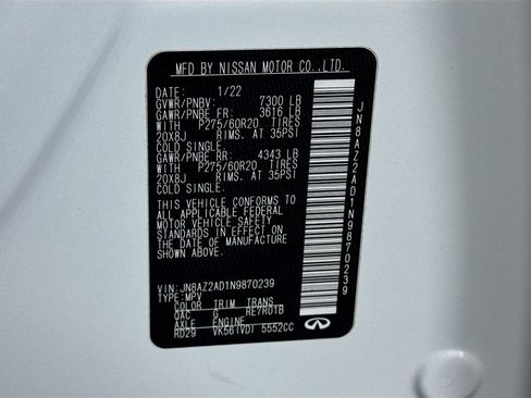 Used 2022 INFINITI QX80 Luxe w/ Cargo Package image 42