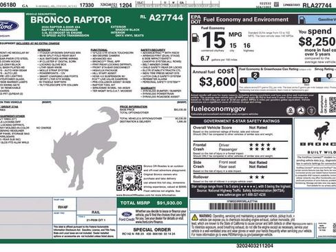 Used 2024 Ford Bronco Raptor AWD/4WD image 5