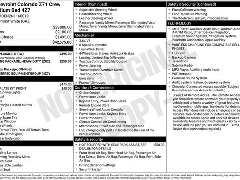 Used 2022 Chevrolet Colorado Z71 w/ Safety Package AWD/4WD image 6