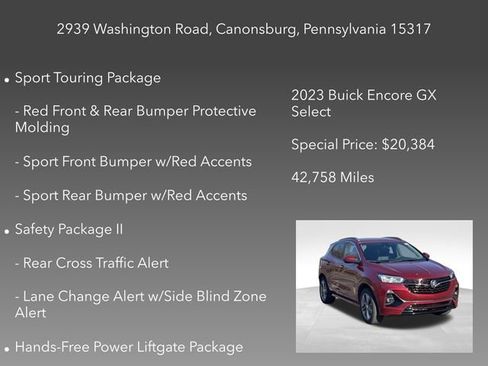 Certified 2023 Buick Encore GX Select w/ Sport Touring Package image 11
