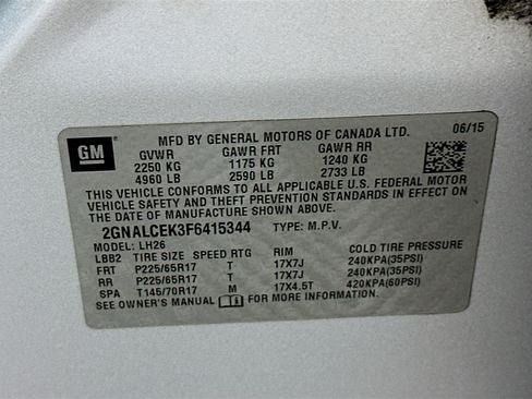 Used 2015 Chevrolet Equinox LT w/ Power Convenience Package FWD image 12