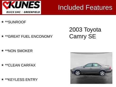 Used 2003 Toyota Camry SE FWD image 2
