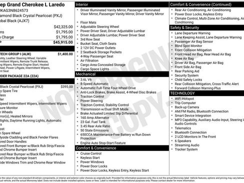 Certified 2022 Jeep Grand Cherokee L Laredo w/ Luxury Tech Group I AWD/4WD image 44