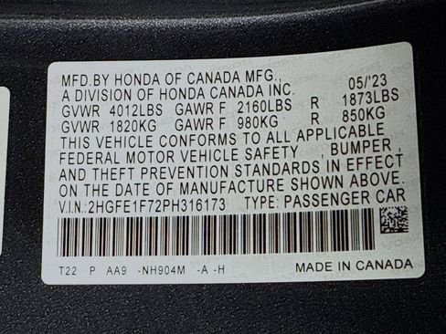 Certified 2023 Honda Civic EX image 35
