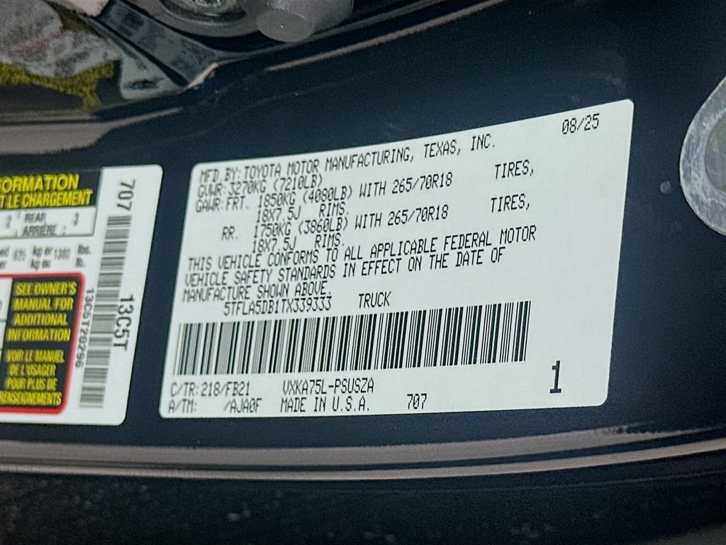 Certified 2026 Toyota Tundra SR5 AWD/4WD image 31