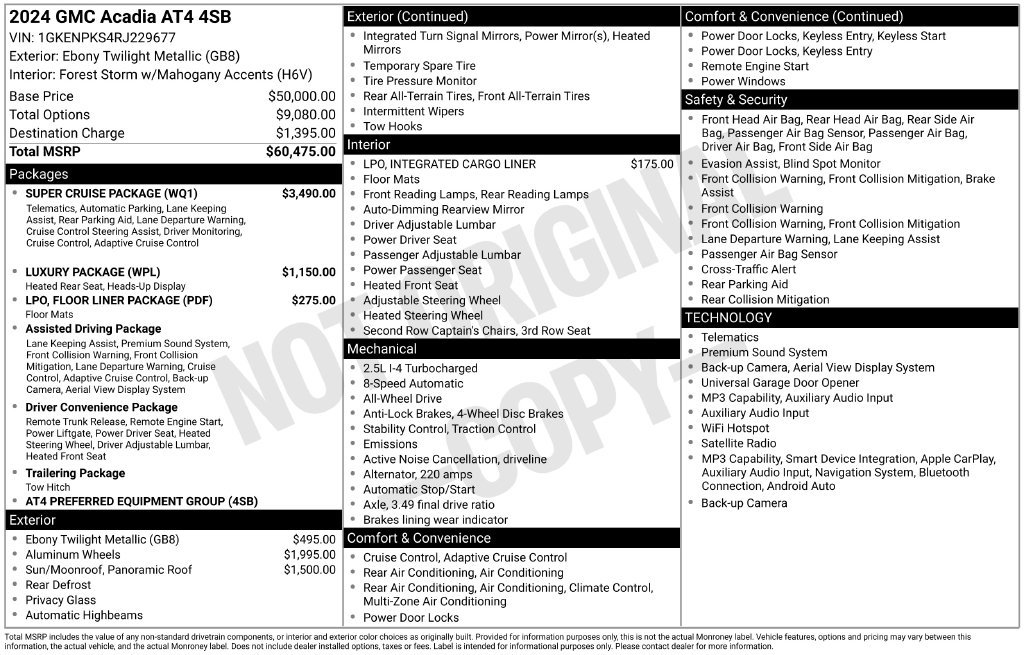 Used 2024 GMC Acadia AT4 w/ Super Cruise Package AWD/4WD image 42
