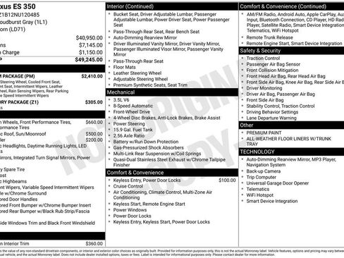 Used 2022 Lexus ES 350 w/ Premium Package image 32