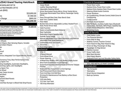 Used 2018 MAZDA MAZDA3 Grand Touring w/ Premium Equipment Package image 7