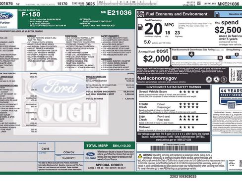 Used 2021 Ford F150 Lariat w/ Equipment Group 502A High AWD/4WD image 32