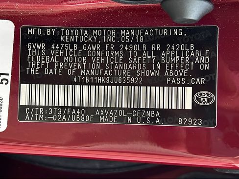 Used 2018 Toyota Camry LE FWD image 25