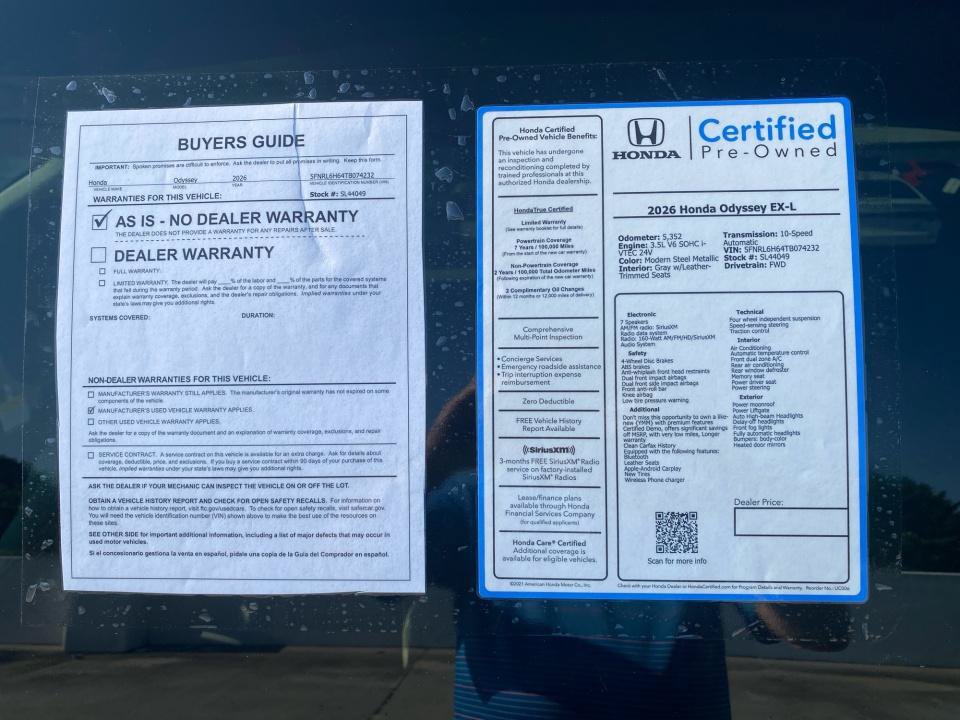 Certified 2026 Honda Odyssey EX-L image 37