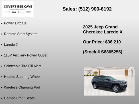 New 2025 Jeep Grand Cherokee Laredo X w/ Luxury Tech Group I RWD image 21
