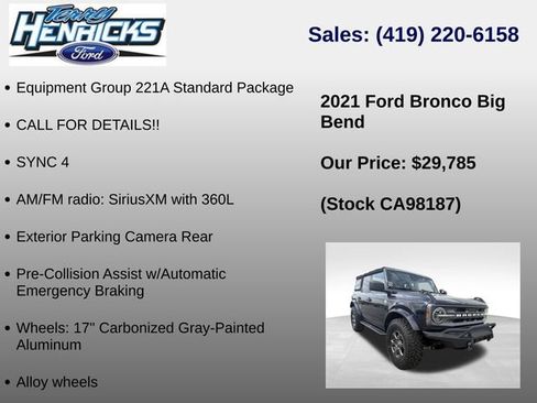 Used 2021 Ford Bronco Big Bend AWD/4WD image 6