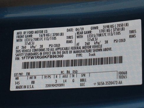 Used 2019 Ford F150 Raptor w/ Equipment Group 802A Luxury image 62