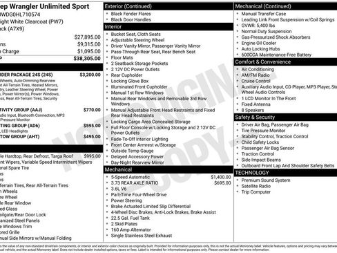 Used 2017 Jeep Wrangler Unlimited Sport w/ Quick Order Package 24S image 21