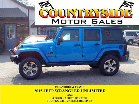 Used 2015 Jeep Wrangler Unlimited Sahara w/ Katzkin Premium Leather Group AWD/4WD image 1