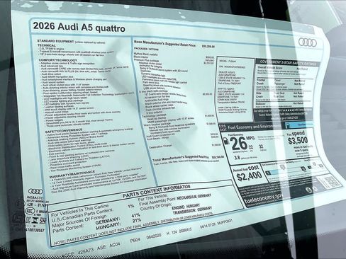 New 2026 Audi A5 2.0T Premium Plus image 19