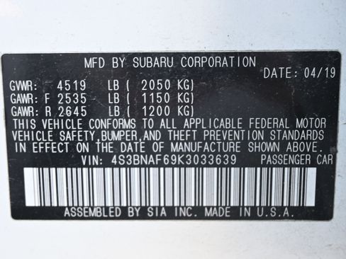 Used 2019 Subaru Legacy 2.5i Premium image 34