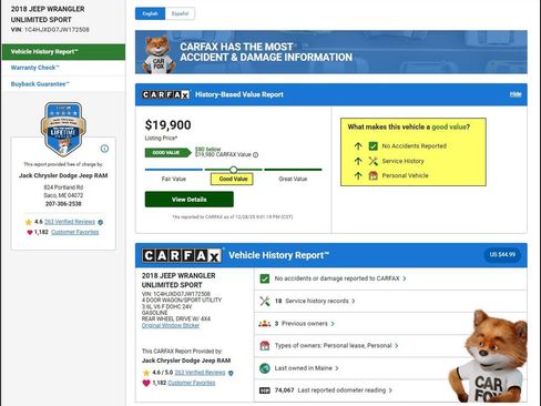 Used 2018 Jeep Wrangler Unlimited Sport image 12