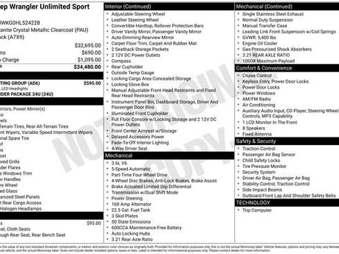 Used 2017 Jeep Wrangler Unlimited Sport w/ LED Lighting Group AWD/4WD image 17