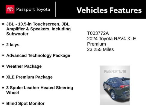Used 2024 Toyota RAV4 XLE Premium w/ Weather Package AWD/4WD image 9