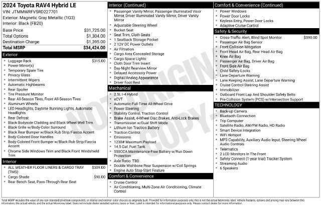 Certified 2024 Toyota RAV4 LE AWD/4WD image 31