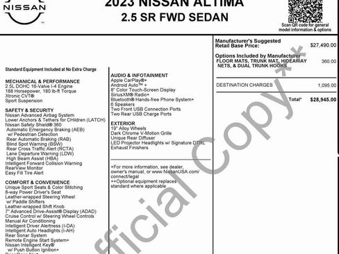 Used 2023 Nissan Altima 2.5 SR image 3