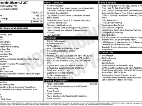 Certified 2021 Chevrolet Blazer LT AWD/4WD image 31