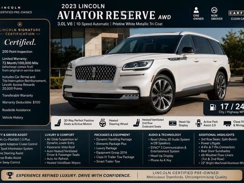 Used 2023 Lincoln Aviator Reserve w/ Equipment Group 201A AWD/4WD image 3