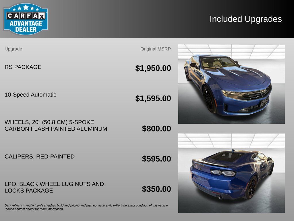 Used 2024 Chevrolet Camaro LT w/ RS Package RWD image 3