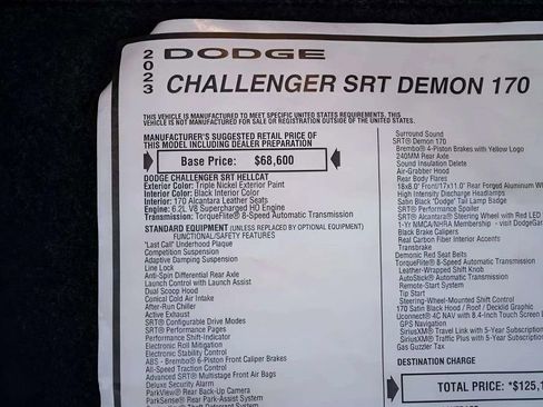 Used 2023 Dodge Challenger SRT Hellcat Redeye RWD image 89