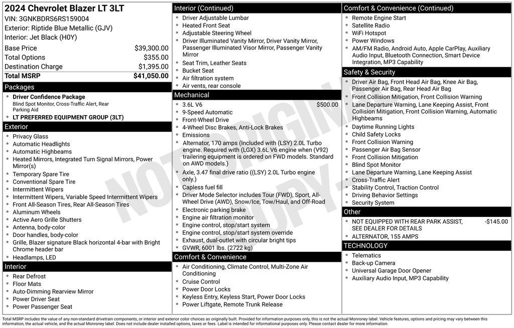 Used 2024 Chevrolet Blazer LT FWD image 39
