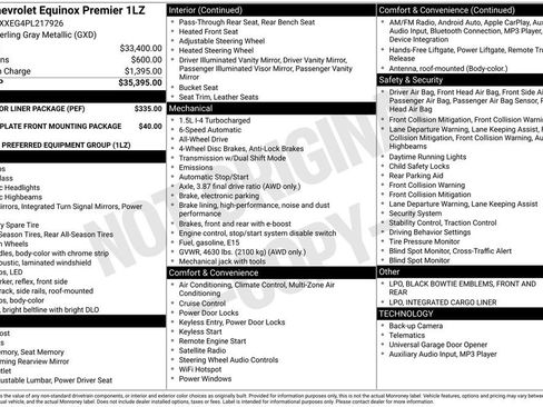 Used 2023 Chevrolet Equinox Premier w/ LPO, Floor Liner Package image 2