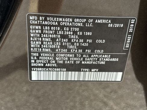Used 2019 Volkswagen Atlas S w/ Towing Package AWD/4WD image 32