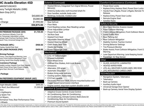 New 2026 GMC Acadia Elevation w/ Elevation Premium Package FWD image 47