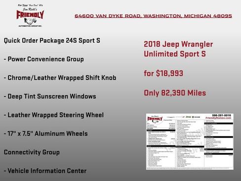 Used 2018 Jeep Wrangler Unlimited Sport S image 3