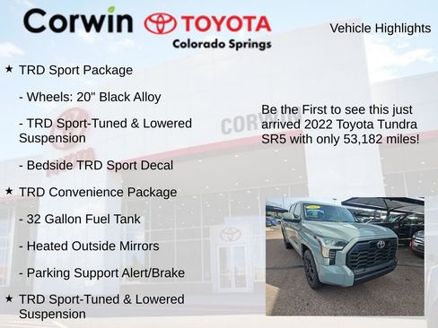 Used 2022 Toyota Tundra SR5 w/ TRD Sport Package image 4