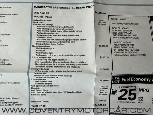 Used 2020 Audi S3 Premium Plus w/ Premium Plus Package image 20