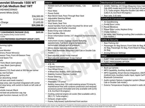 Used 2021 Chevrolet Silverado 1500 W/T w/ WT Fleet Convenience Package AWD/4WD image 4