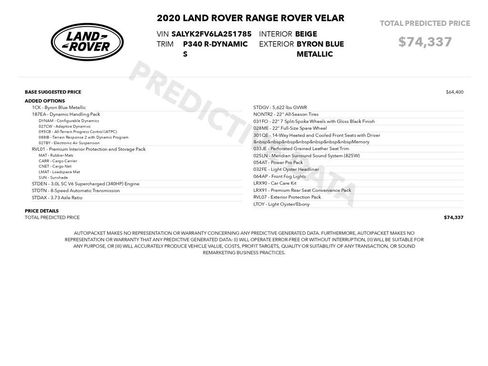 Used 2020 Land Rover Range Rover Velar R-Dynamic S image 3