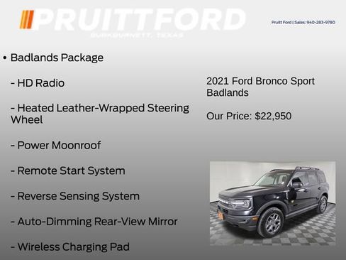 Used 2021 Ford Bronco Sport Badlands w/ Badlands Package AWD/4WD image 13