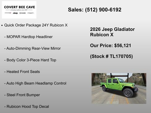 New 2026 Jeep Gladiator Rubicon AWD/4WD image 6